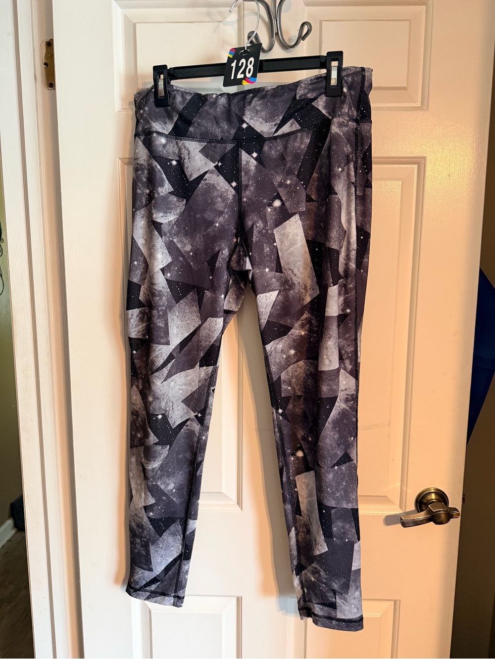 Danskin Black and Gray Geometric Galaxy Leggings